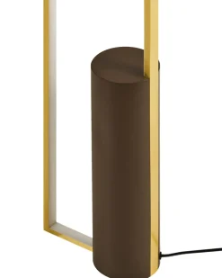 New Beliani Lampada da terra a LED PATRICIO Metallo Oro Marrone Oro