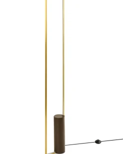 New Beliani Lampada da terra a LED PATRICIO Metallo Oro Marrone Oro