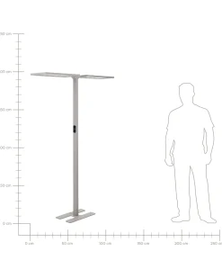 Clearance Beliani Lampada da terra a LED SCULPTOR con sensore di movimento Metallo Argento