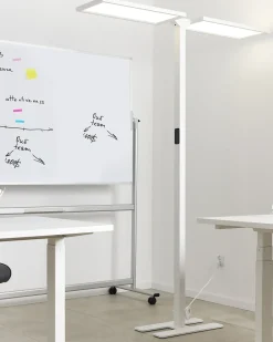 Clearance Beliani Lampada da terra a LED SCULPTOR con sensore di movimento Metallo Bianco