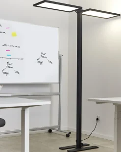 Online Beliani Lampada da terra a LED SCULPTOR con sensore di movimento Metallo Nero
