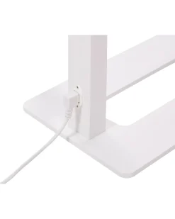 Beliani Lampada da terra a LED TAURUS con dimmer Metallo Bianco