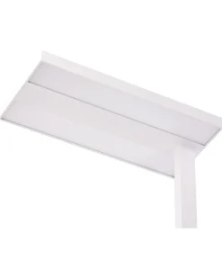 Beliani Lampada da terra a LED TAURUS con dimmer Metallo Bianco