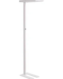 Beliani Lampada da terra a LED TAURUS con dimmer Metallo Bianco