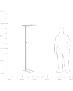 Beliani Lampada da terra a LED TAURUS con dimmer Metallo Bianco
