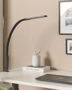 Outlet Beliani Lampada da terra con morsetto convertibile a LED APUS con telecomando con dimmer Metallo Nero