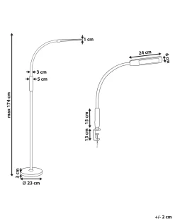 Outlet Beliani Lampada da terra con morsetto convertibile a LED APUS con telecomando con dimmer Metallo Nero