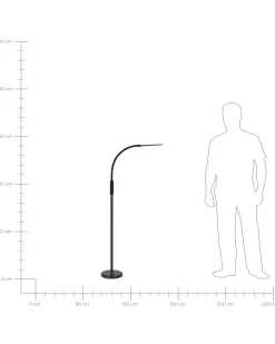 Outlet Beliani Lampada da terra con morsetto convertibile a LED APUS con telecomando con dimmer Metallo Nero