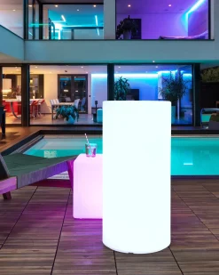 Clearance Beliani Lampada da terra LED per esterni PIEDRA con telecomando Bianco