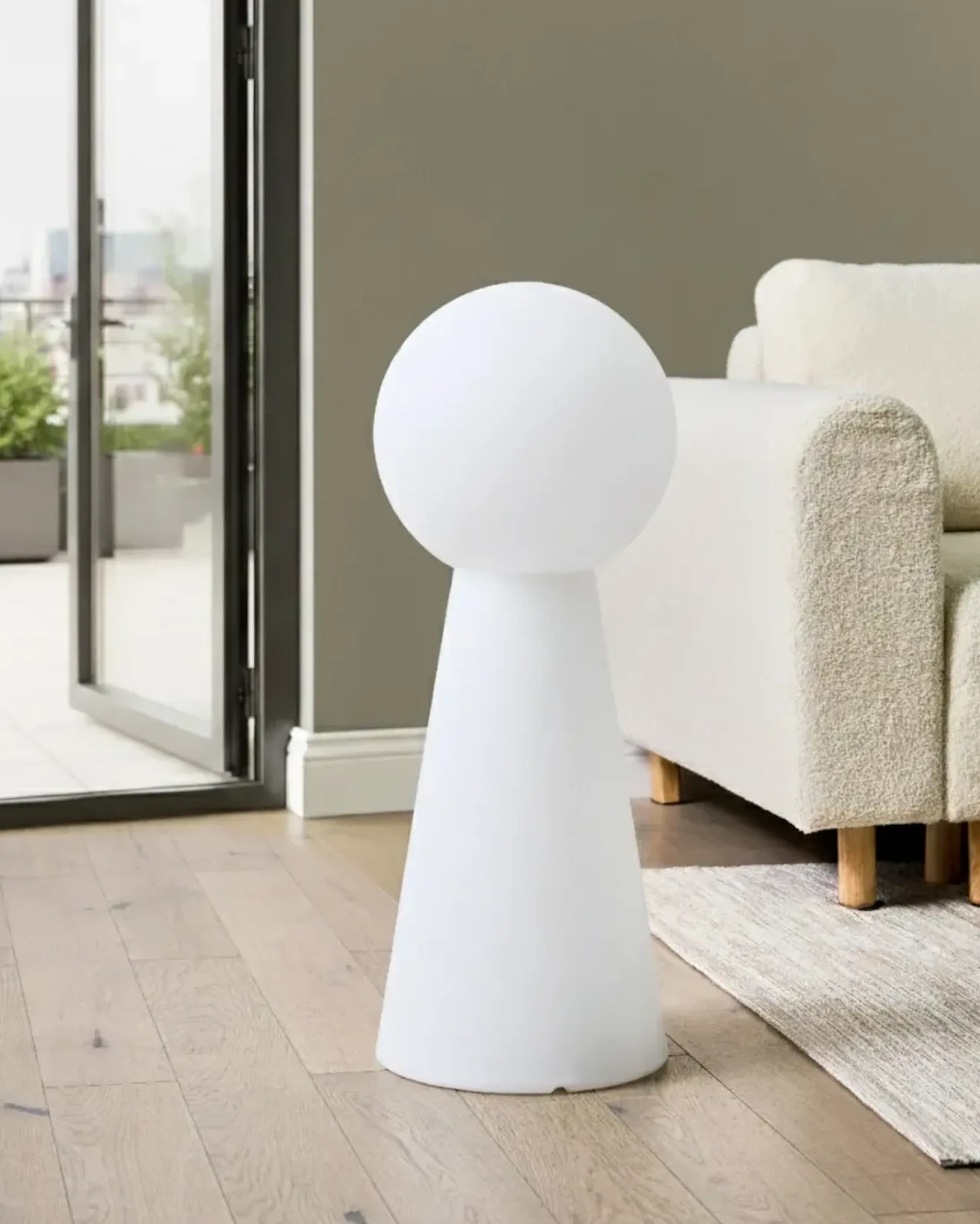 Hot Beliani Lampada da terra LED per esterni TORNE Bianco