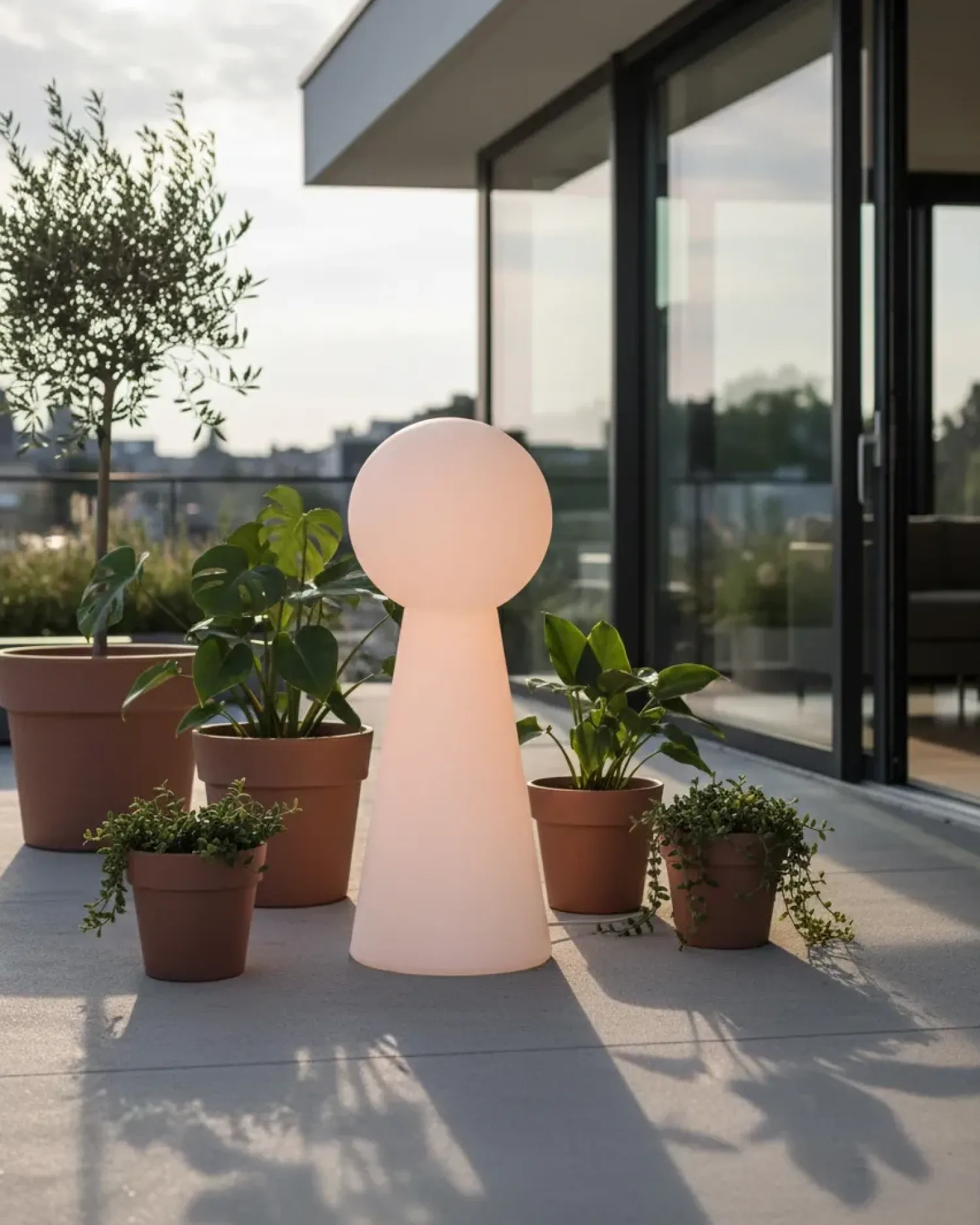 Hot Beliani Lampada da terra LED per esterni TORNE Bianco