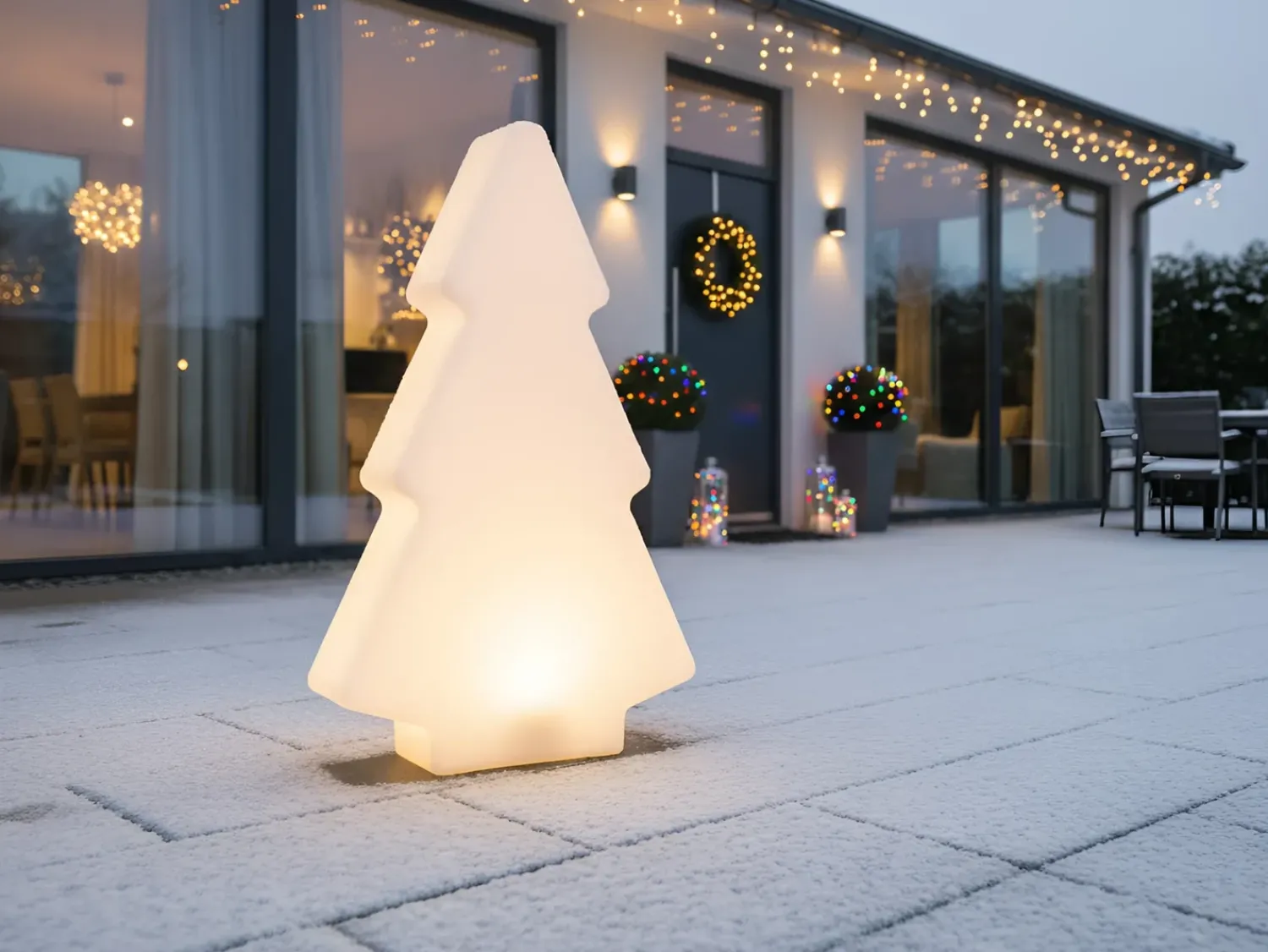 Online Beliani Lampada da terra LED per esterni FINNAN Albero di Natale 83 cm Bianco