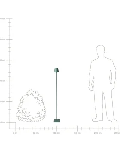 Beliani Lampada da terra senza fili a LED GAVARRESA con dimmer Metallo Verde