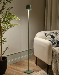Beliani Lampada da terra senza fili a LED GAVARRESA con dimmer Metallo Verde