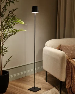 Beliani Lampada da terra senza fili a LED GAVARRESA con dimmer Metallo Nero