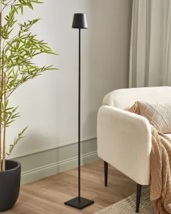 Beliani Lampada da terra senza fili a LED GAVARRESA con dimmer Metallo Nero