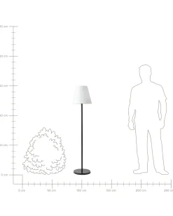 Hot Beliani Lampada da terra solare a LED per esterni FONESCA con telecomando Bianco Bianco Nero