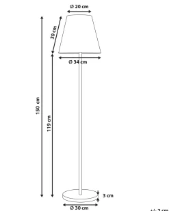 Hot Beliani Lampada da terra solare a LED per esterni FONESCA con telecomando Bianco Bianco Nero