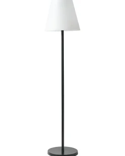 Hot Beliani Lampada da terra solare a LED per esterni FONESCA con telecomando Bianco Bianco Nero
