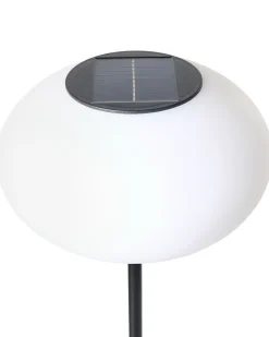 Sale Beliani Lampada da terra solare a LED per esterni LUMBE Nero Bianco Nero