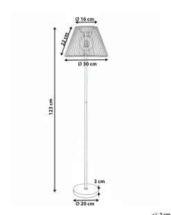 New Beliani Lampada da terra solare a LED per esterni LUETE Grigio