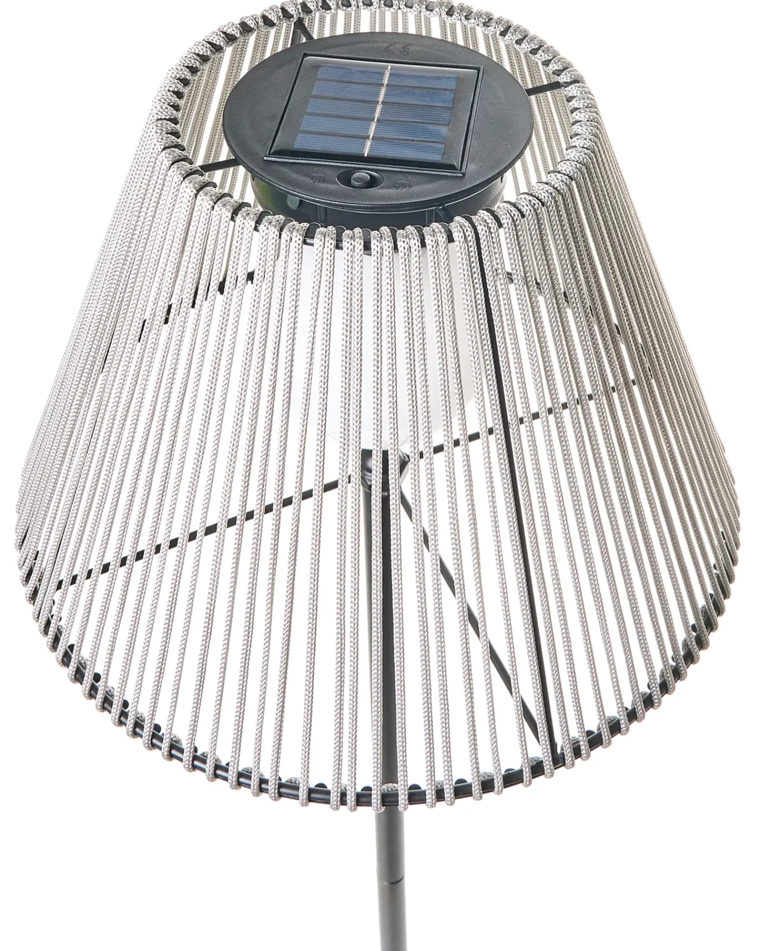 New Beliani Lampada da terra solare a LED per esterni LUETE Grigio