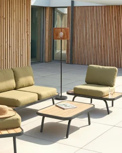 Discount Beliani Lampada da terra solare a LED per esterni LUENA Marrone Marrone Nero