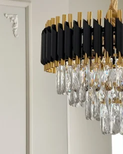 Discount Beliani Lampadario ABELLAS Metallo Oro Nero Oro