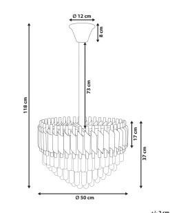 Discount Beliani Lampadario ABELLAS Metallo Oro Nero Oro