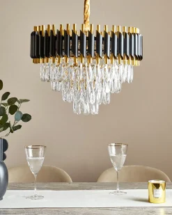 Discount Beliani Lampadario ABELLAS Metallo Oro Nero Oro