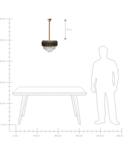 Discount Beliani Lampadario ABELLAS Metallo Oro Nero Oro