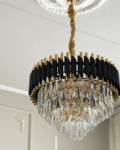 Discount Beliani Lampadario ABELLAS Metallo Oro Nero Oro