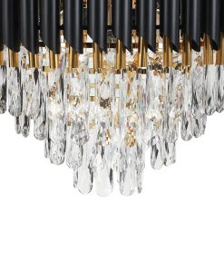 Discount Beliani Lampadario ABELLAS Metallo Oro Nero Oro