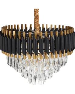 Discount Beliani Lampadario ABELLAS Metallo Oro Nero Oro