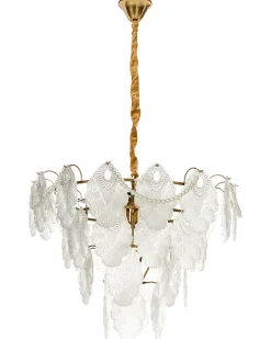 Outlet Beliani Lampadario ACARIGUA Vetro Ottone Ottone Trasparente