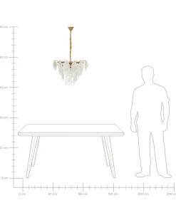 Outlet Beliani Lampadario ACARIGUA Vetro Ottone Ottone Trasparente