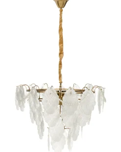 Outlet Beliani Lampadario ACARIGUA Vetro Ottone Ottone Trasparente
