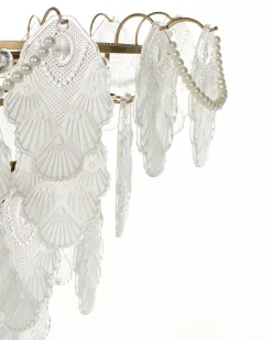 Outlet Beliani Lampadario ACARIGUA Vetro Ottone Ottone Trasparente
