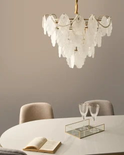 Outlet Beliani Lampadario ACARIGUA Vetro Ottone Ottone Trasparente