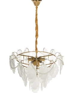 Outlet Beliani Lampadario ACARIGUA Vetro Ottone Ottone Trasparente