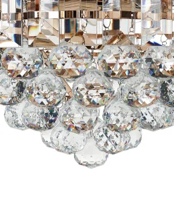 Sale Beliani Lampadario ACHEIRO L Cristallo Oro Oro Trasparente