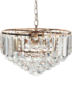 Outlet Beliani Lampadario ACHEIRO S Cristallo Oro Oro Trasparente