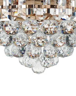 Outlet Beliani Lampadario ACHEIRO S Cristallo Oro Oro Trasparente