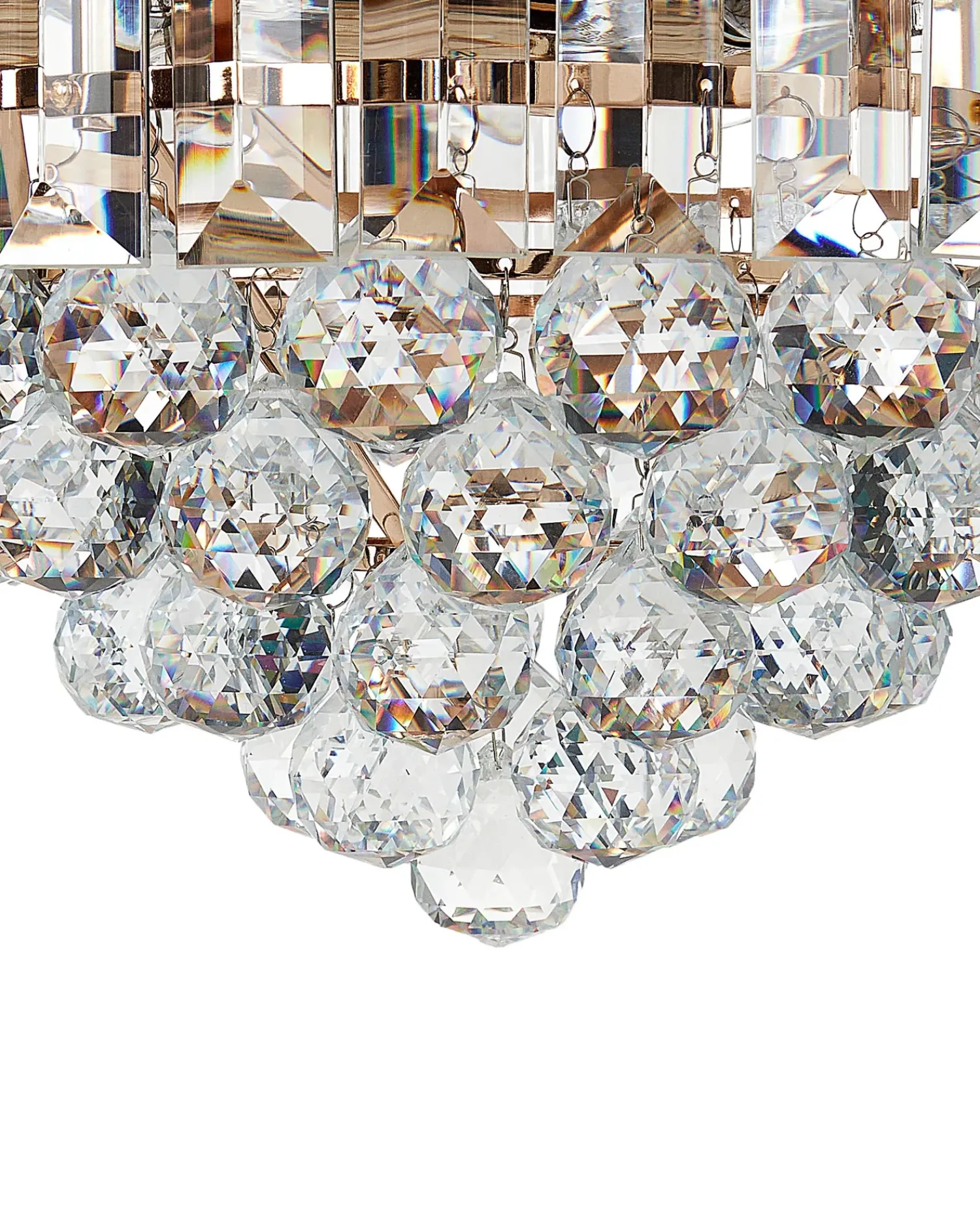 Outlet Beliani Lampadario ACHEIRO S Cristallo Oro Oro Trasparente