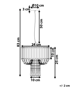 Clearance Beliani Lampadario ADORN Metallo Grigio chiaro Argento Grigio
