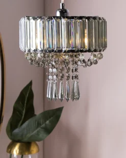 Clearance Beliani Lampadario ADORN Metallo Grigio chiaro Argento Grigio