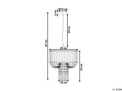 Beliani Lampadario ADORN Metallo Trasparente Trasparente Argento