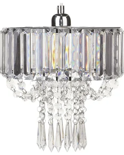 Beliani Lampadario ADORN Metallo Trasparente Trasparente Argento