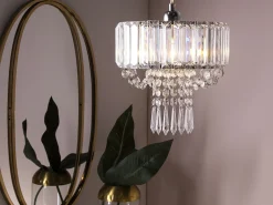 Beliani Lampadario ADORN Metallo Trasparente Trasparente Argento