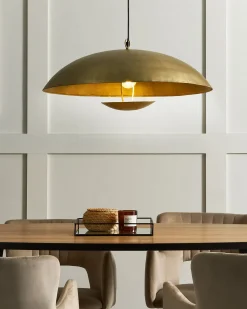 New Beliani Lampadario AGRANI Metallo Oro Ottone
